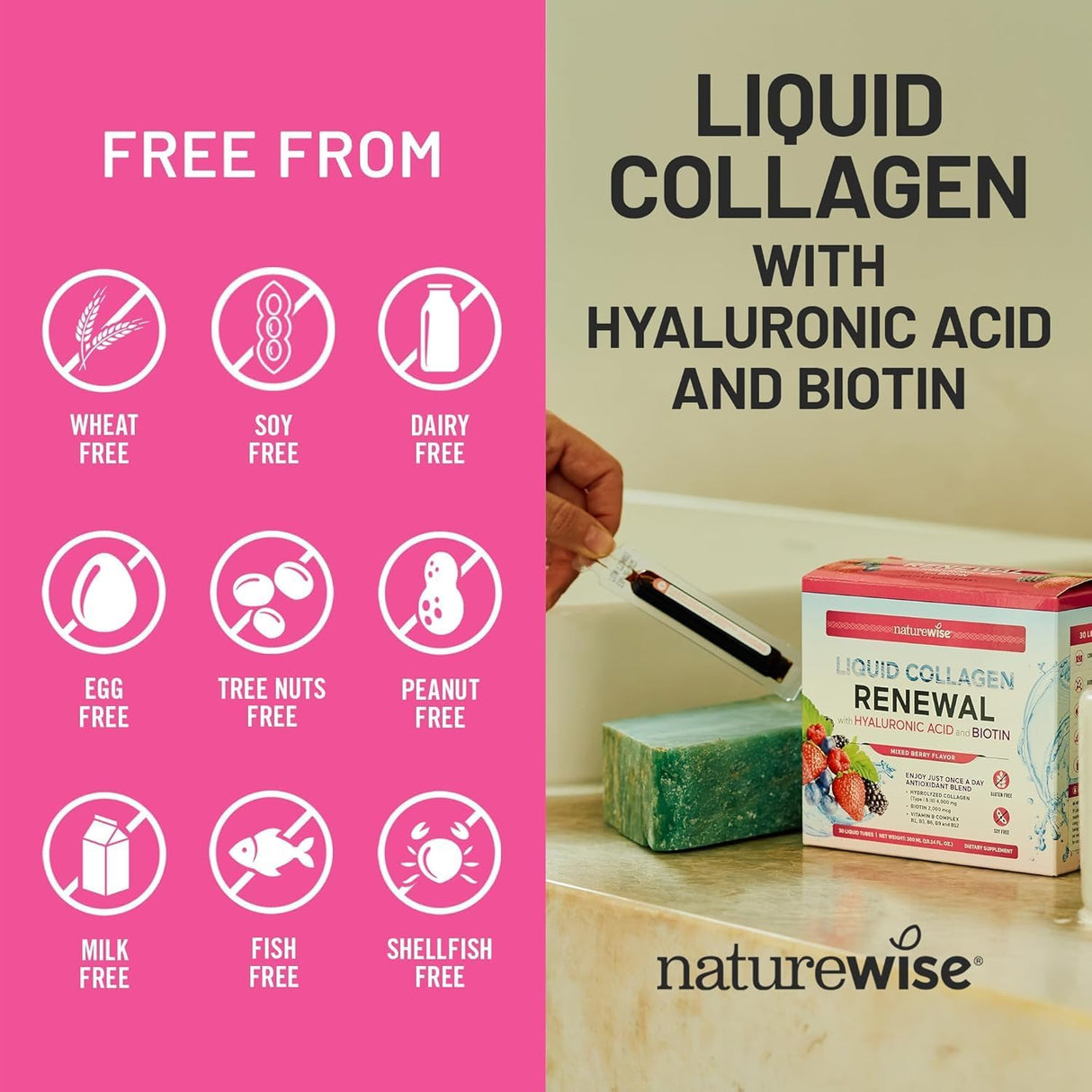 NatureWise Colágeno Líquido Hipoalergénico 4000mg 30T