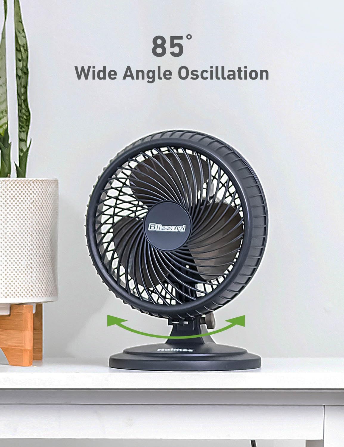 Holmes Ventilador de Mesa 7, 2 Velocidades, Oscilación 85°