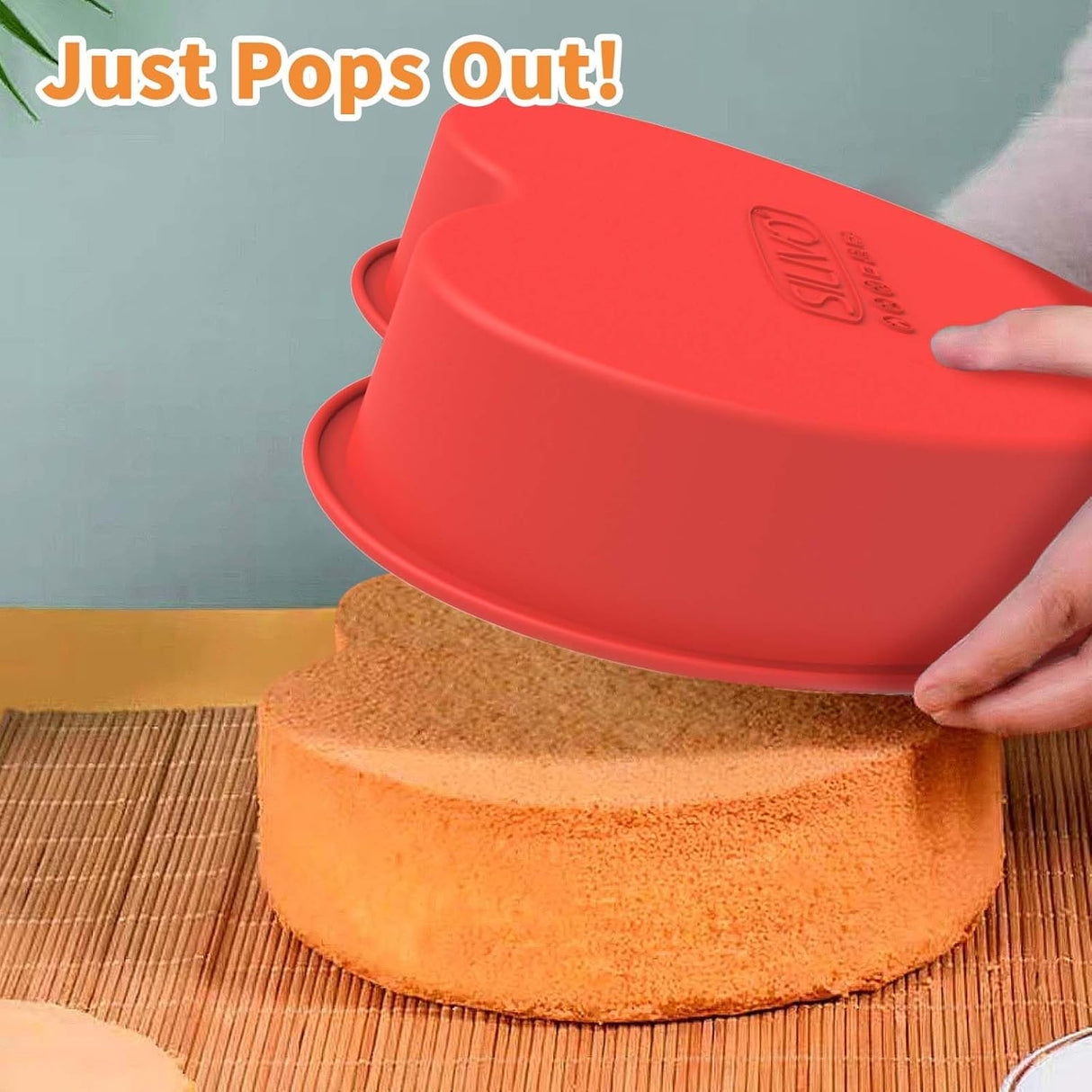 SILIVO Moldes de silicona en forma de corazón paquete de 2