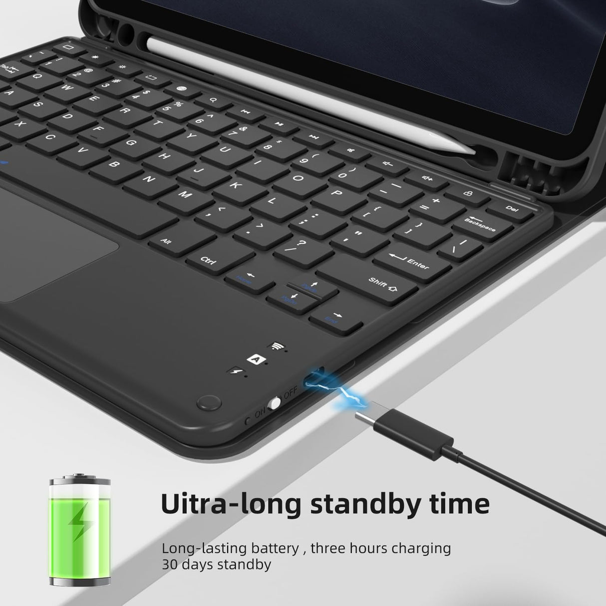 Funda Teclado Táctil para iPad Air 11 6ta Gen, Bluetooth, 2024