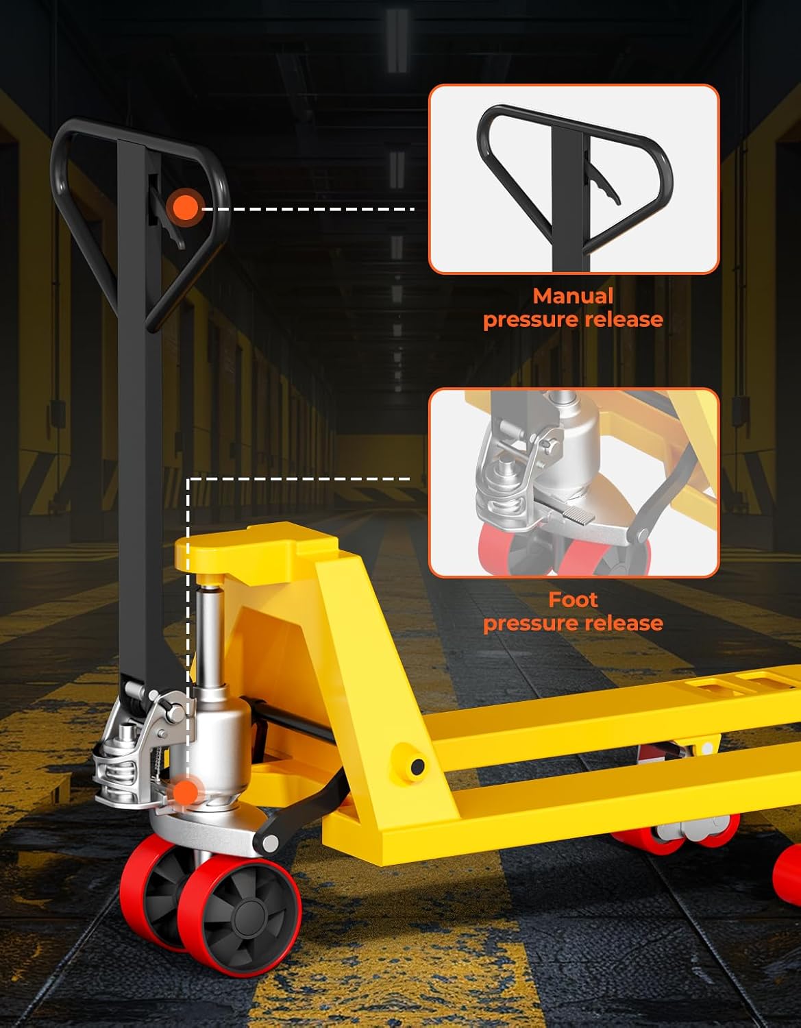 Carretilla Manual Arczorix 6600 Lb, 27 x 48, Mini Pallet Jack
