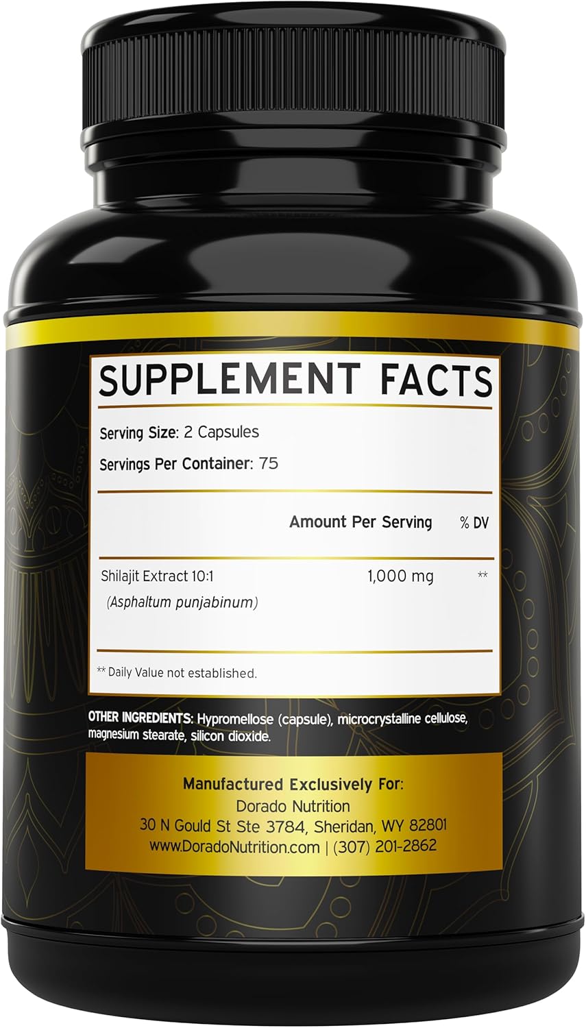 Shilajit Puro Himalaya con 85+ minerales 150 cápsulas