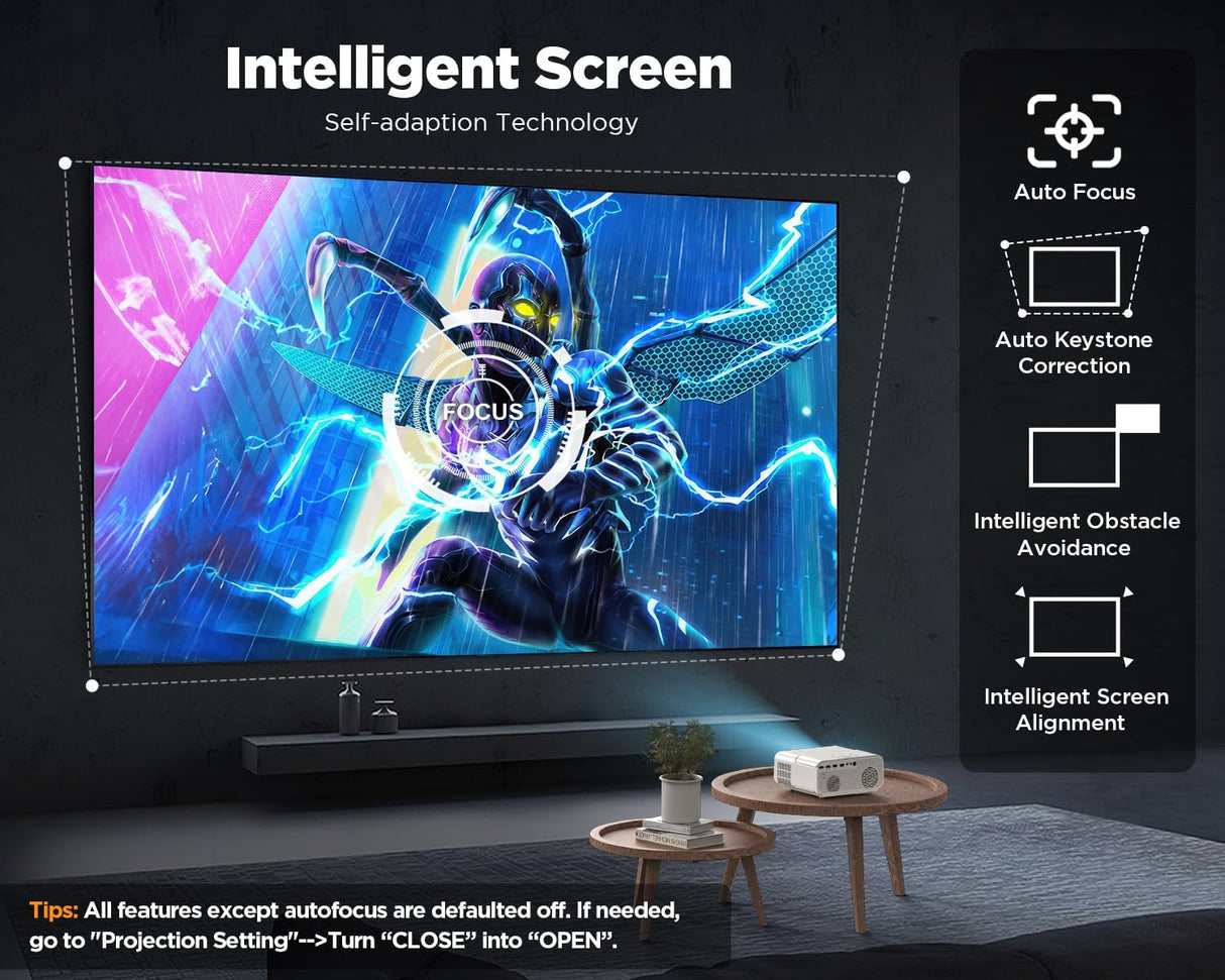 Proyector DBPOWER 4K, 5G WiFi, Bluetooth, 600ANSI, 1080P