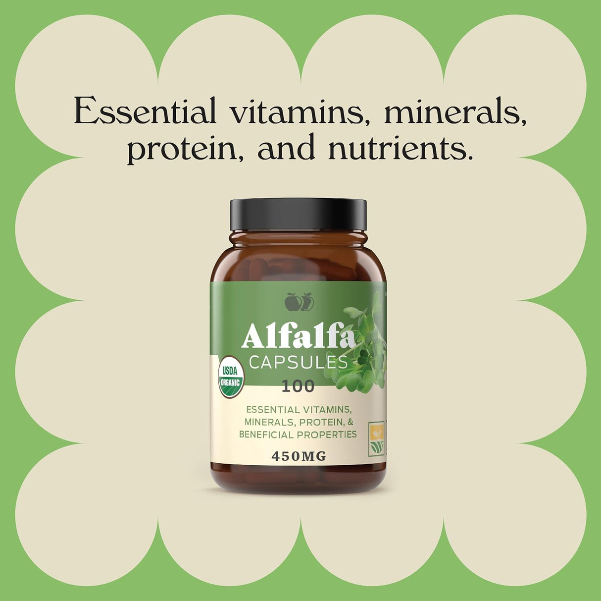 Suplemento Hoja de alfalfa pura (Medicago Sativa) 100 cáp