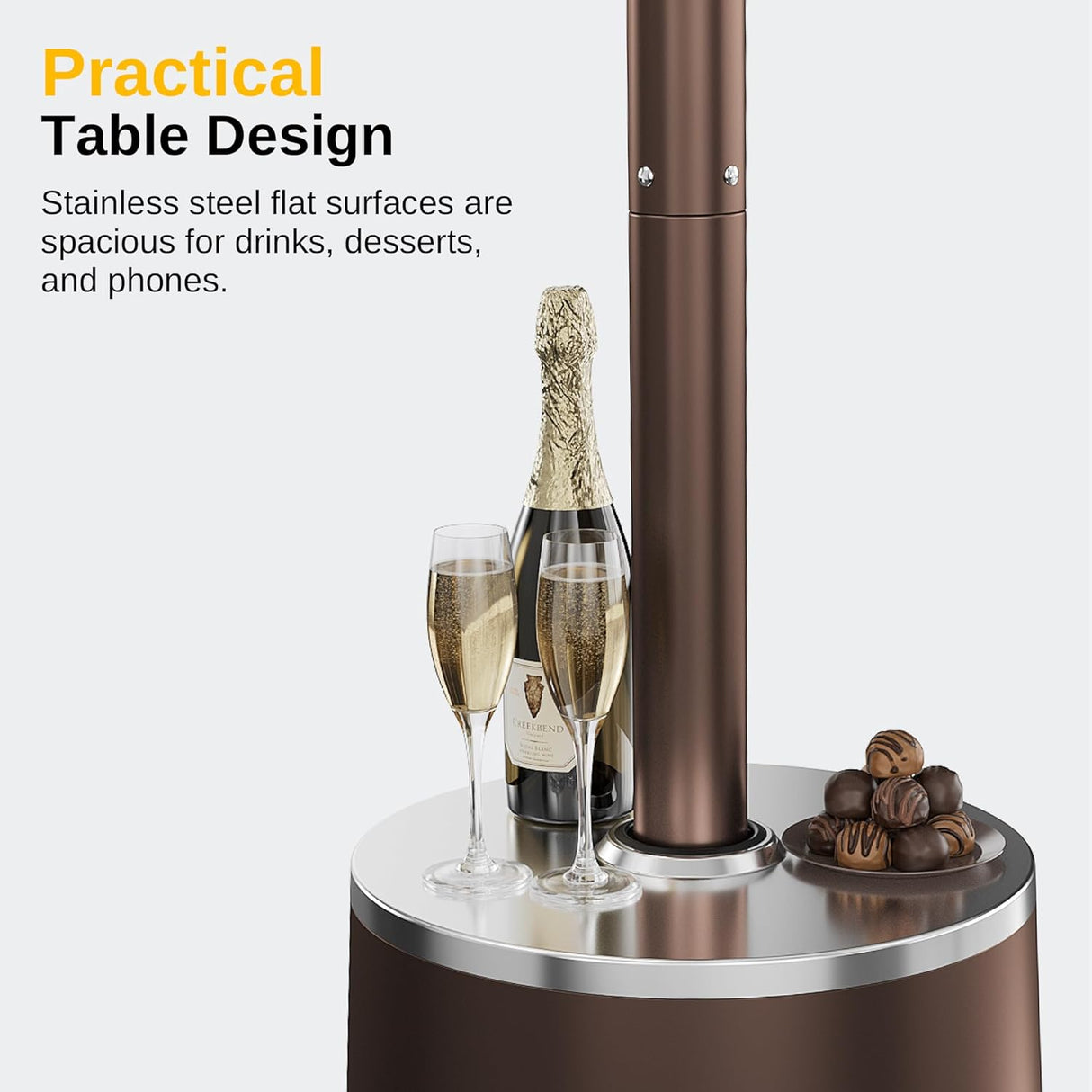 Calentador de pati sistema de protección triple con ruedas