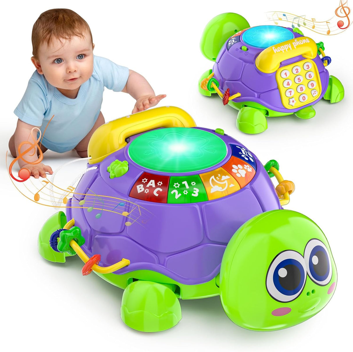 Juguete Musical para Bebés, Desarrollo, Bilingüe, Modelo Tortuga