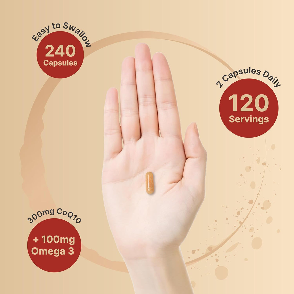 CoQ10 Omega 3 300mg 240 Cápsulas Suplemento Antioxidante