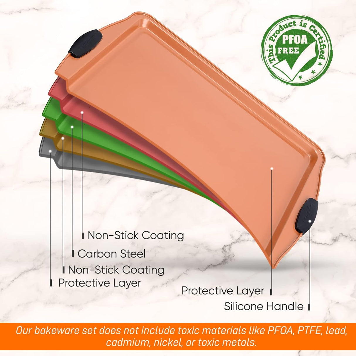 Bandeja para hornear antiadherente NutriChef BKNC5PCSMEDCS