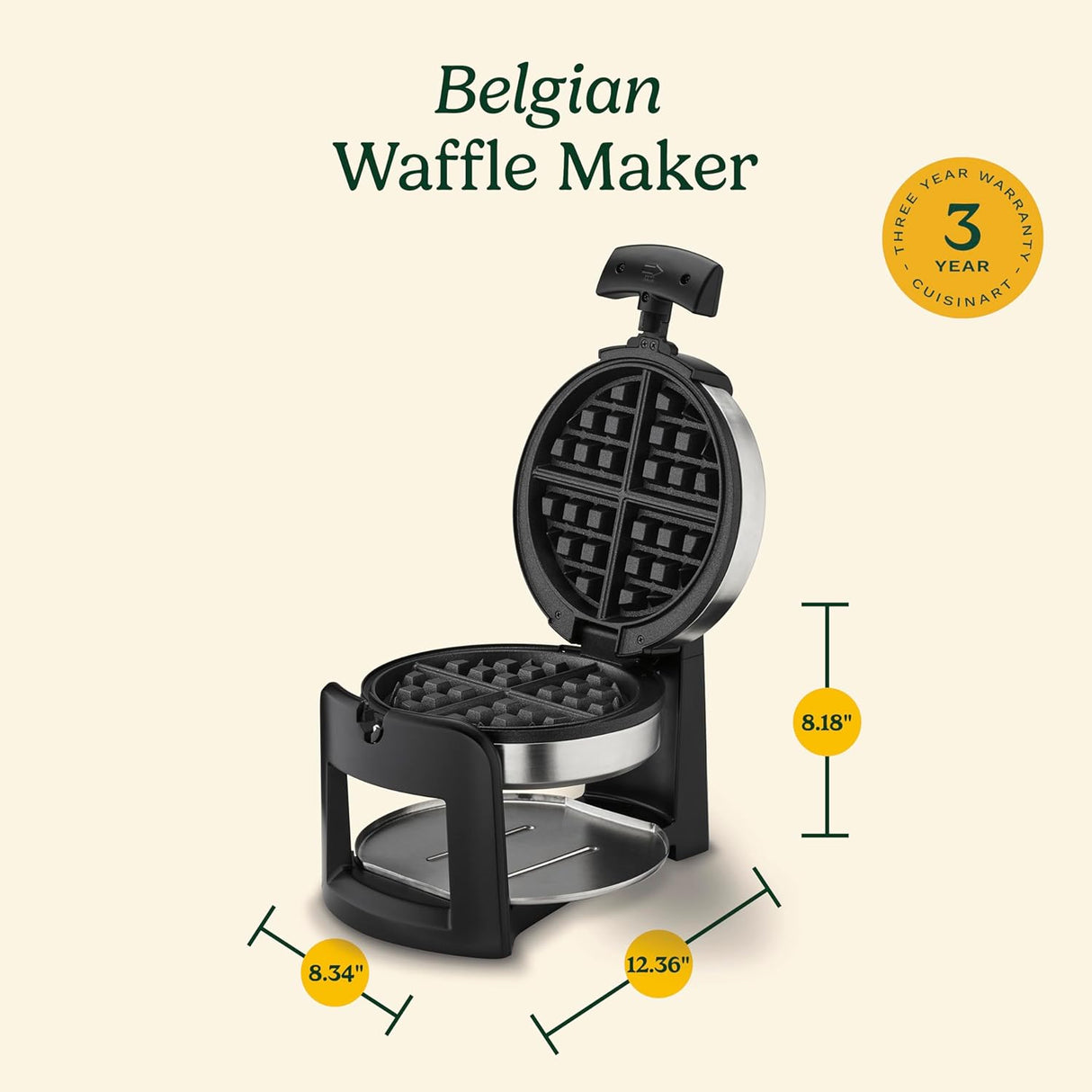 Máquina para hacer waffles belgas, 1 pulgada de grosor, WAF-F30