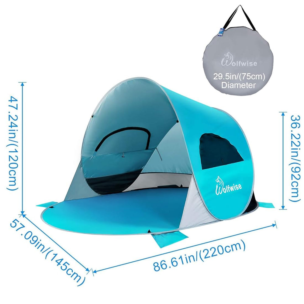 WolfWise UPF 50 Easy Pop Up 3-4 personas Tienda de playa