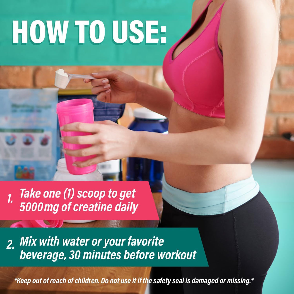 Creatina Monohidratada 5g para Mujeres con Colágeno 240g