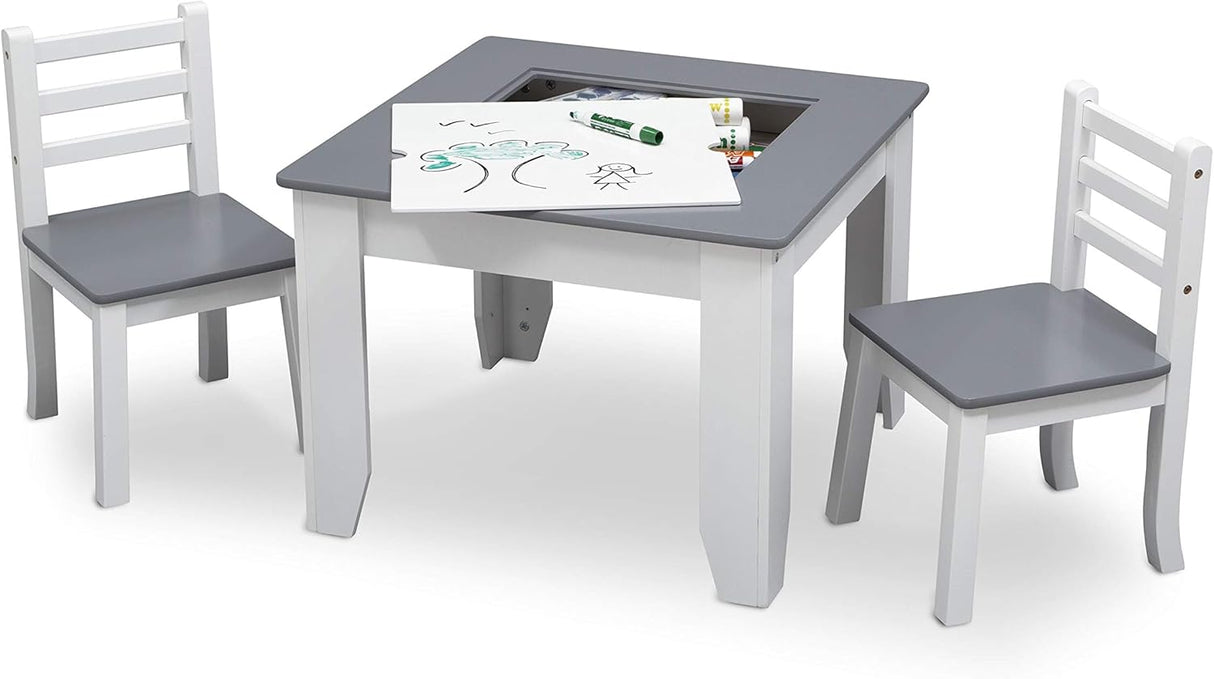 Juego de mesa y sillas Chelsea de 3 piezas con almacenamiento