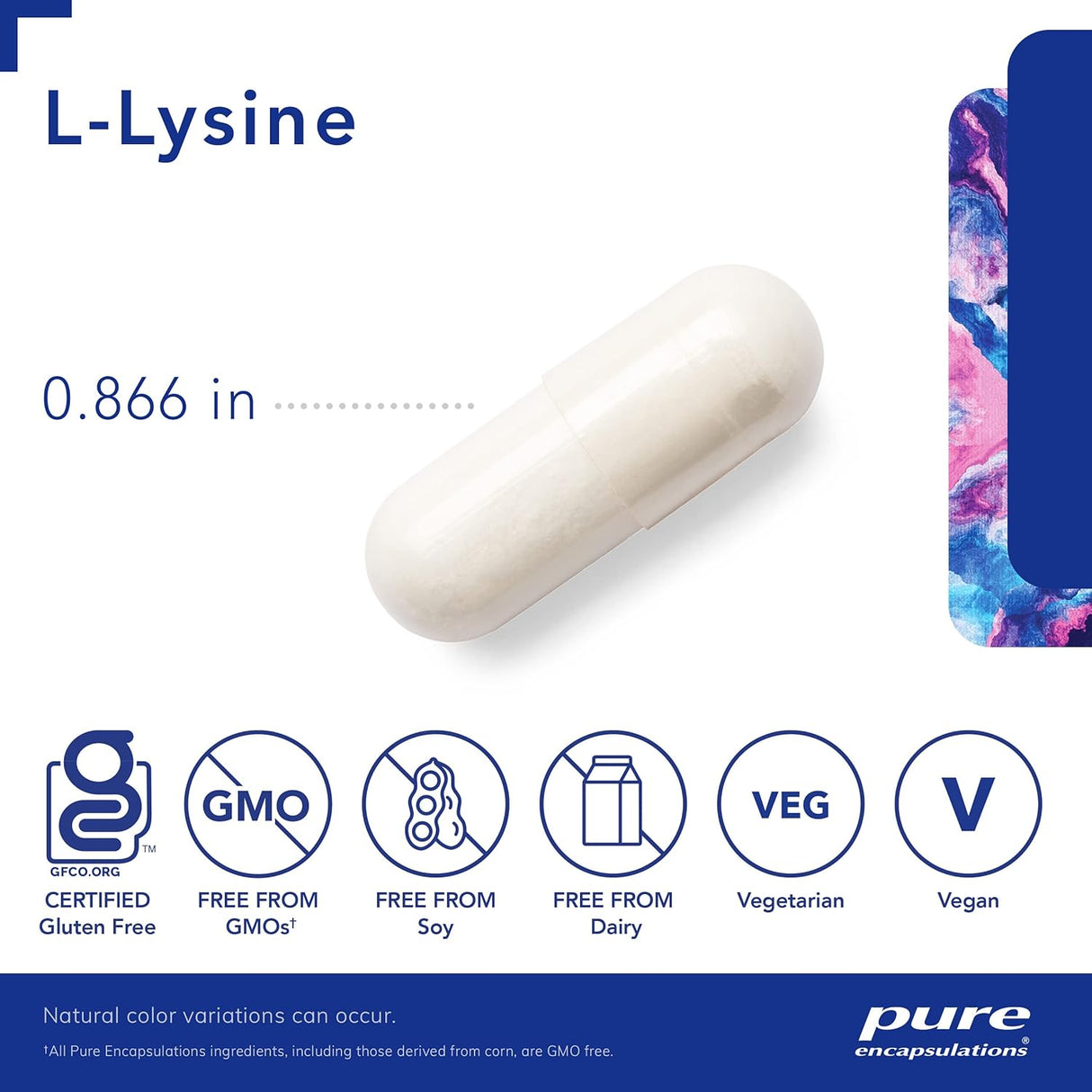 L-Lisina Pure Encapsulations 270 Cápsulas Inmunidad y Salud