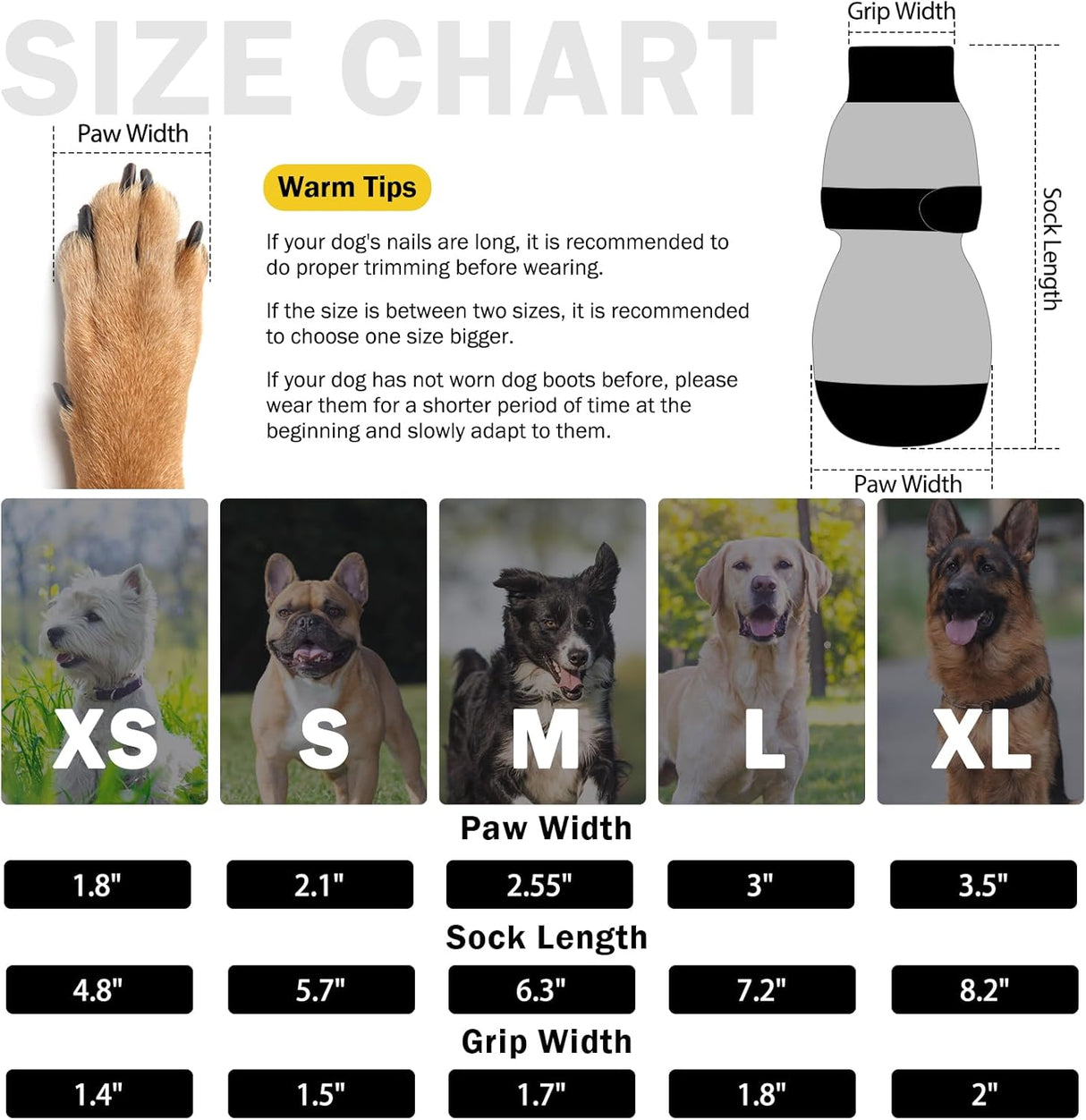 Calcetines para perros SCENEREAL, antideslizantes, talla L