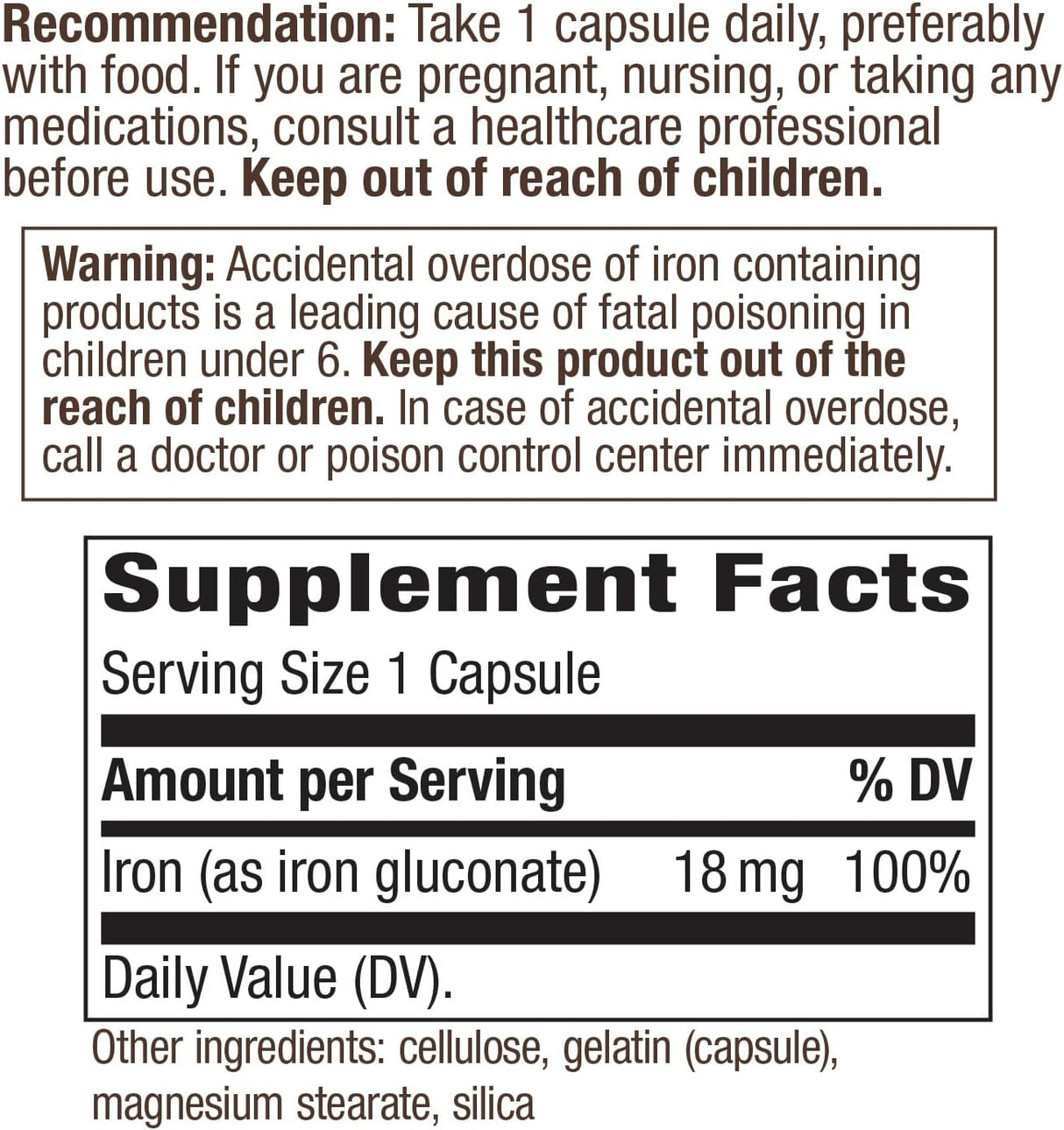 Suplementos Iron Support Healthy Red Blood Glóbulos 100 cáp