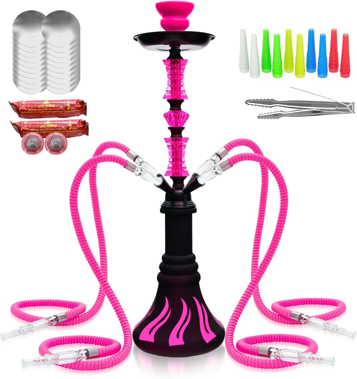 Set de Hookah Premium para 4 Personas, Incluye Accesorios