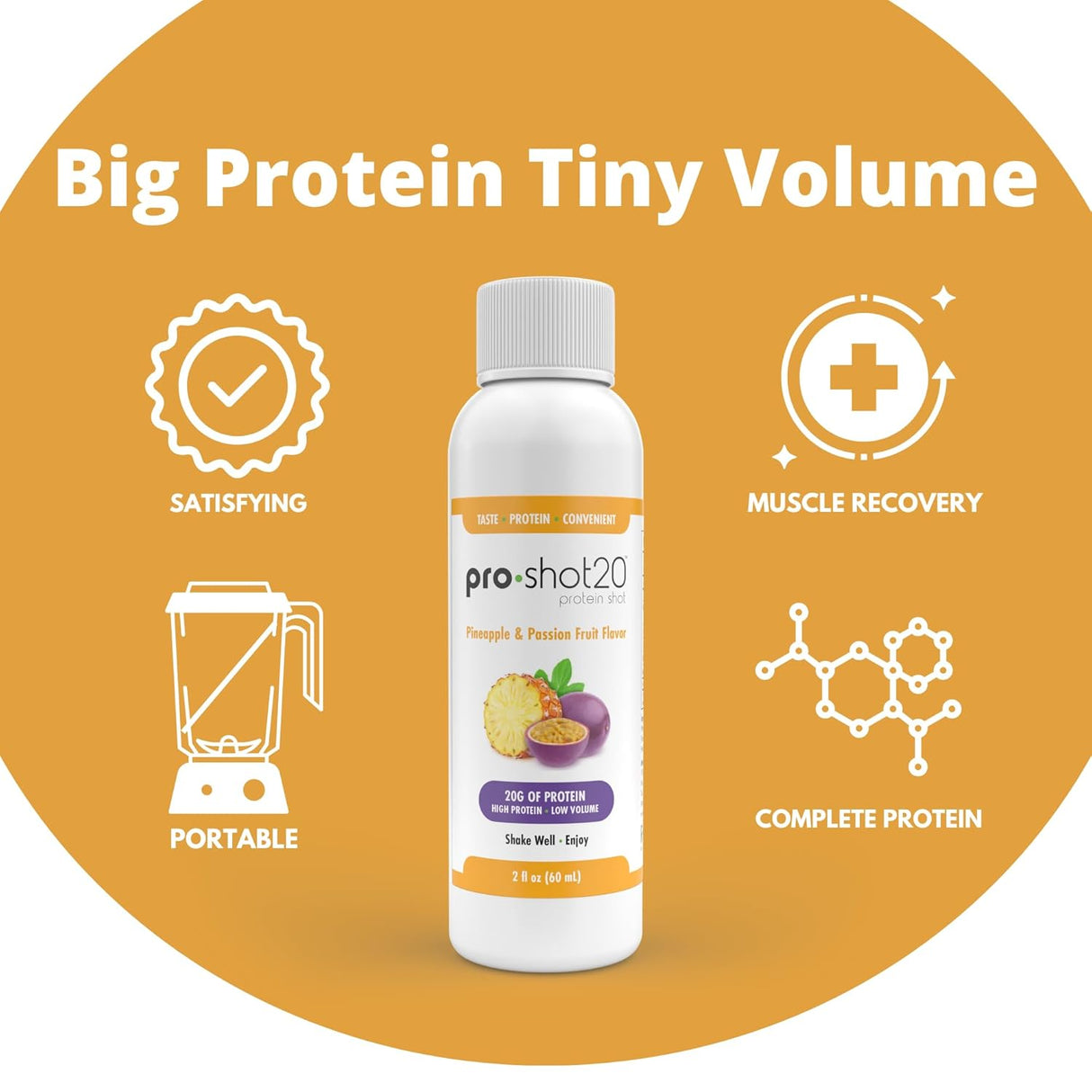 Pro-Shot20 Batido de Proteínas Piña & Passion 60mL 12u