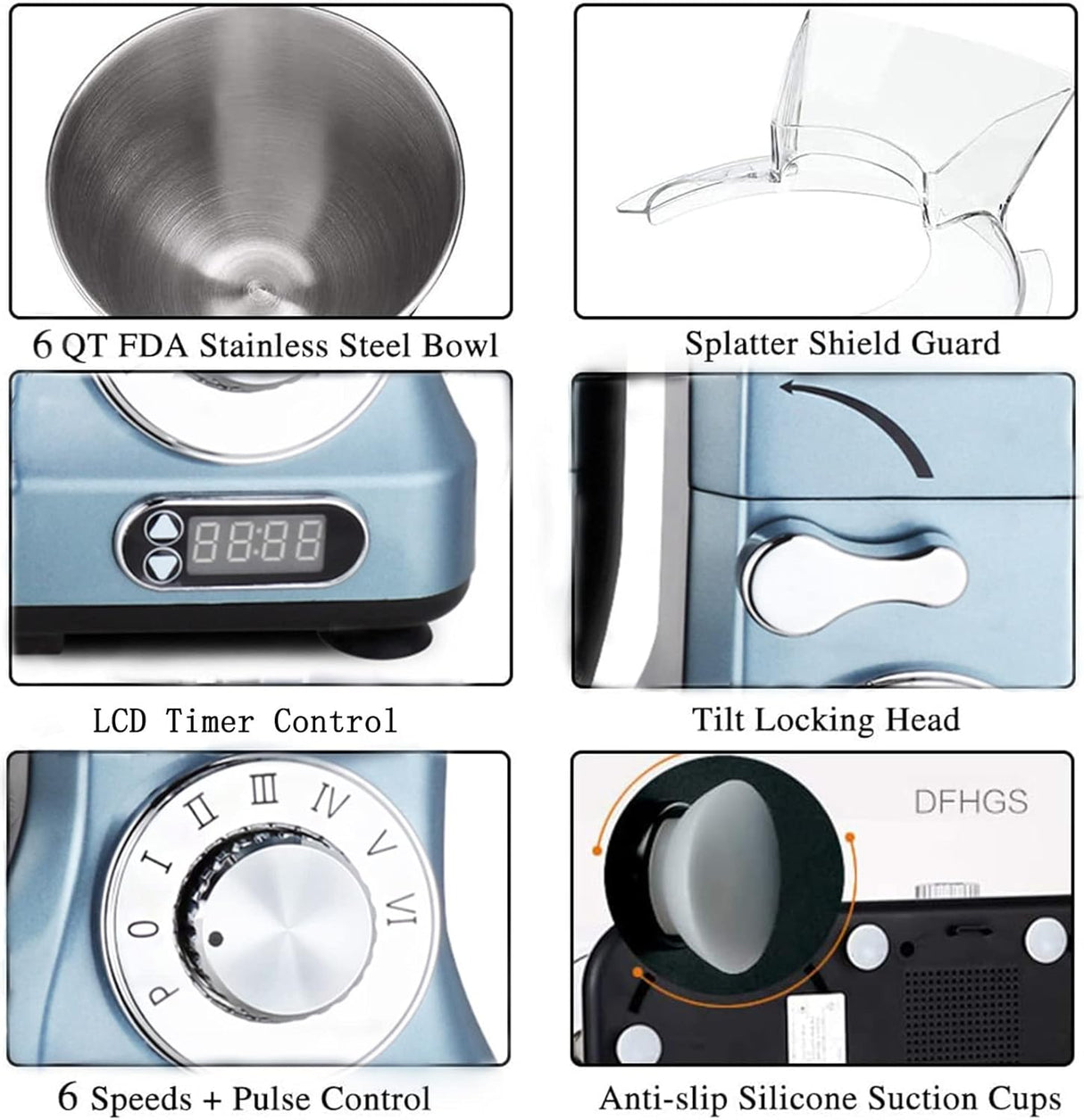 Batidora Profesional 6 Qt, MK37, 500W, 6 Velocidades, Timer