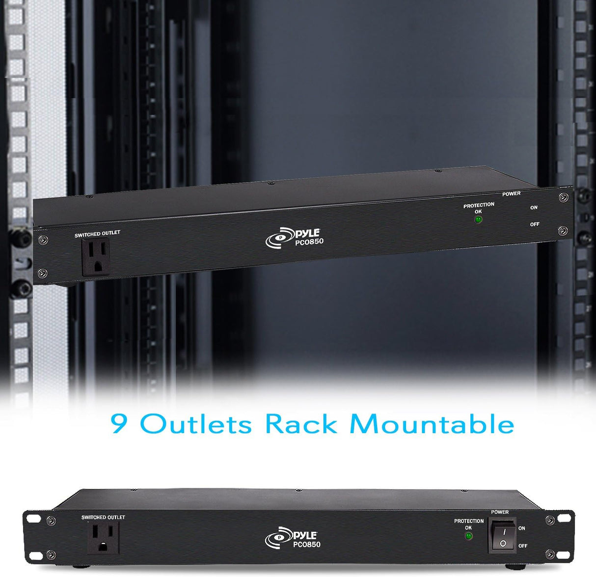Regleta de alimentación PDU 9 tomas de corriente Pyle