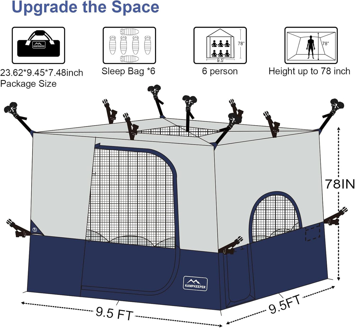 Tienda KAMPKEEPER Carpa interior para toldo de 10'x10