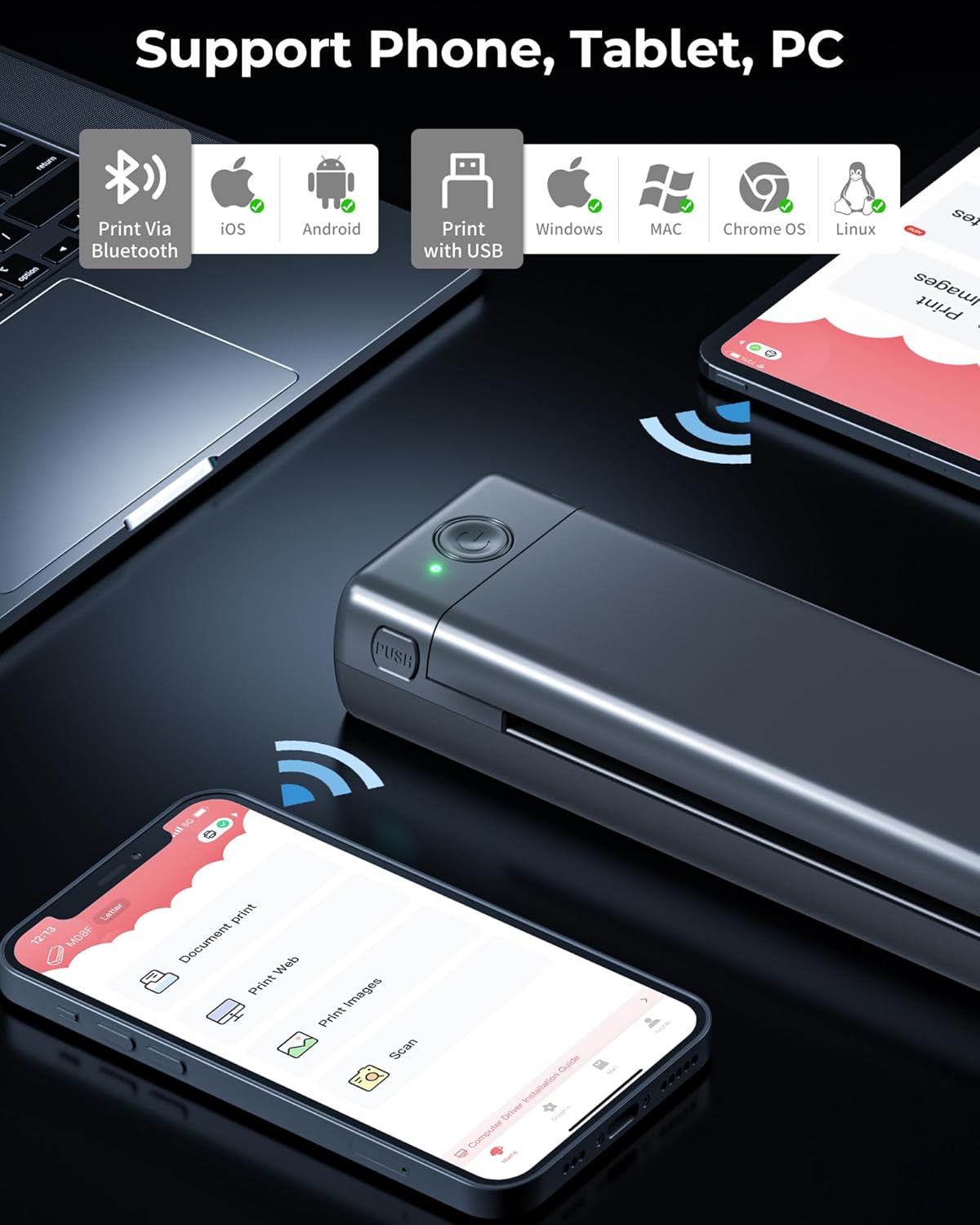 Itari M08F - Impresora portátil de plantillas de tatuaje Gris