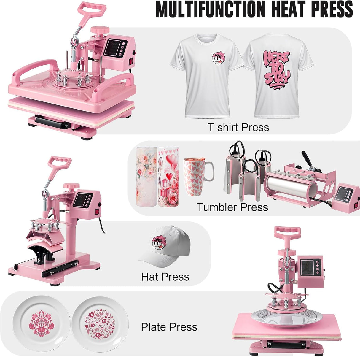 Máquina de Transferencia de Calor 8 en 1 para Sublimación