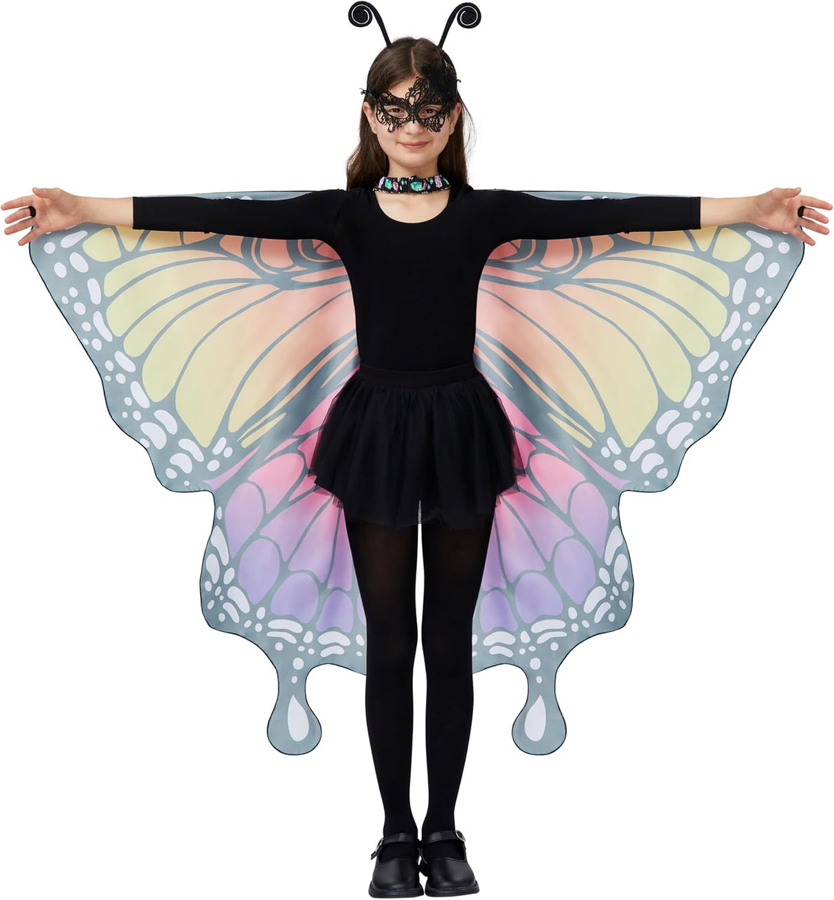 Disfraz con mascara de mariposa para niñas, Spooktacular Creations, con máscara y diadema.