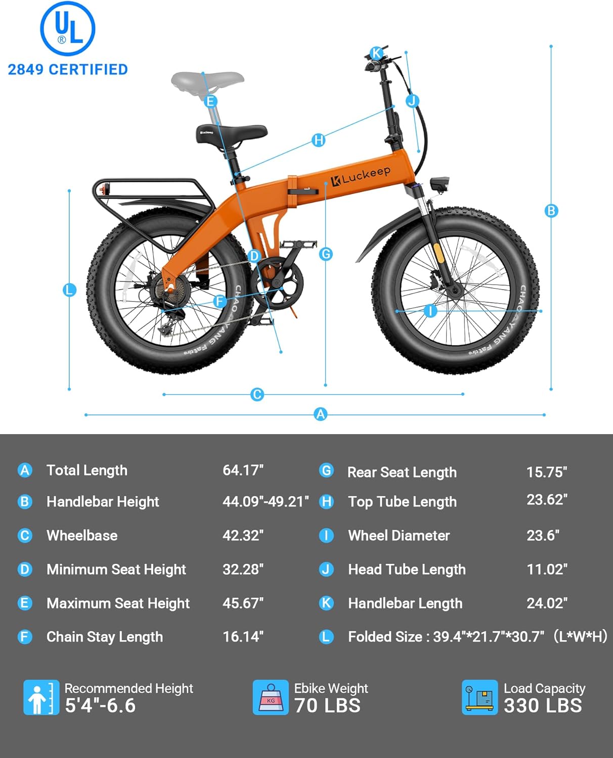 Bicicleta eléctrica BAFANG 1200W, 60 millas, plegable, 20