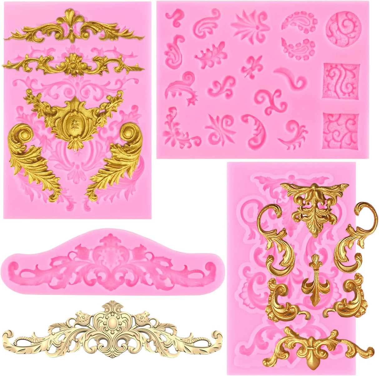 MYPRACS Moldes de silicona de estilo barroco