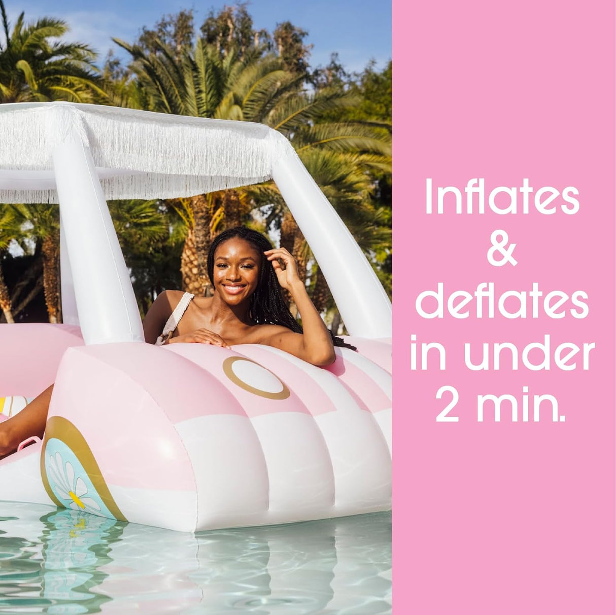 Golf cart inflable de lujo FUNBOY & Malibu Barbie para piscina y tierra