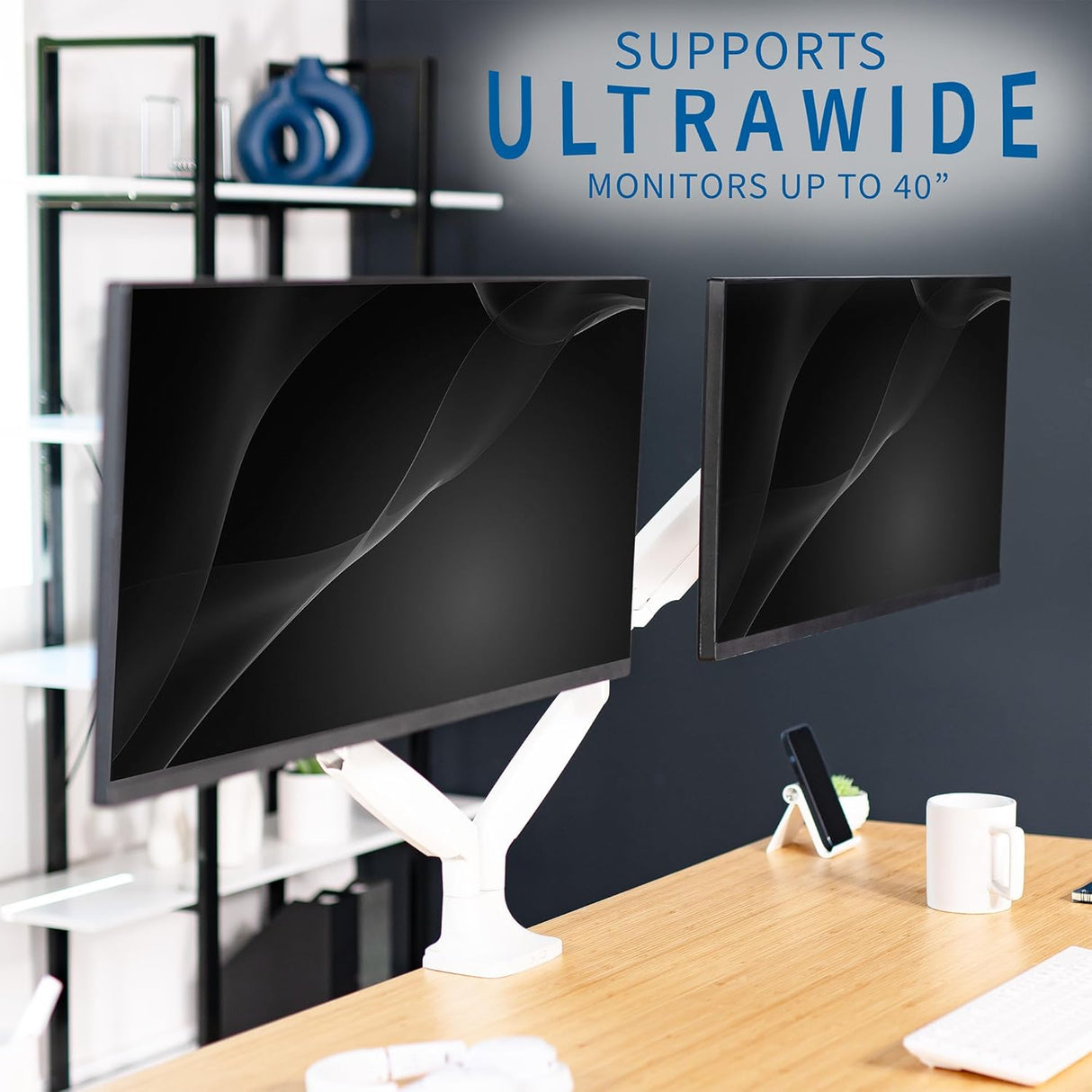 Soporte Doble para Monitores VIVO, hasta 40 y 32.5 lbs, STAND-V202QW
