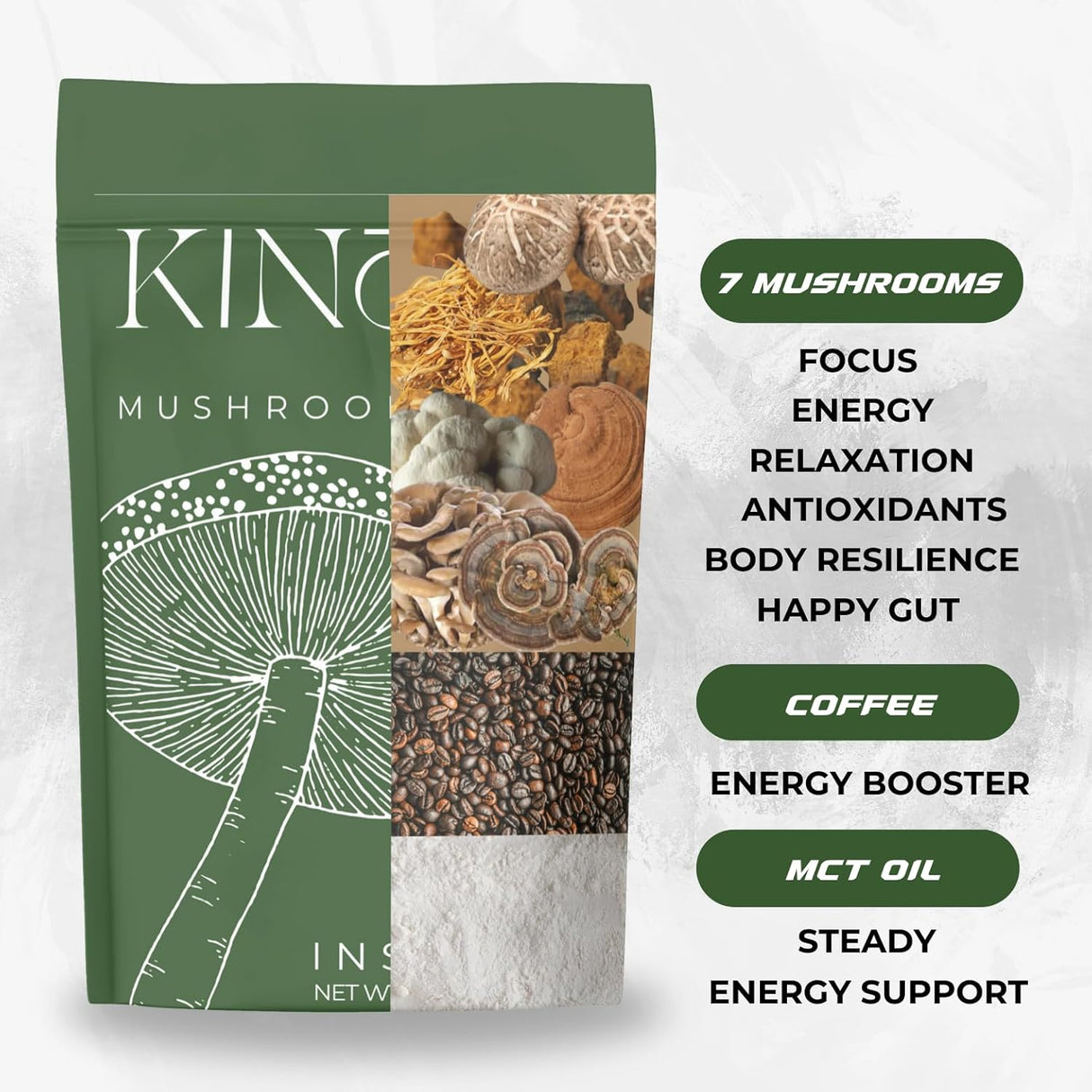 Café de Champiñones Kinoko con MCT, Energía y Enfoque