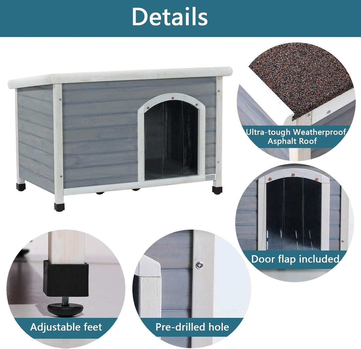 Casetas cuchas de madera para perros resistentes Petsfit