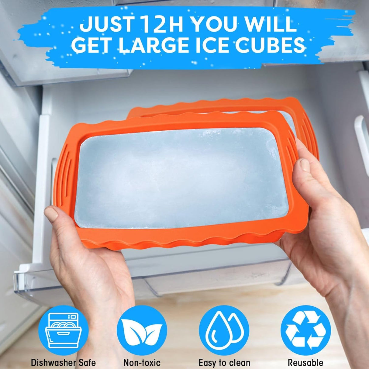 Moldes de Hielo Haldane 2PC XL, Silicona Reforzada, 6LB