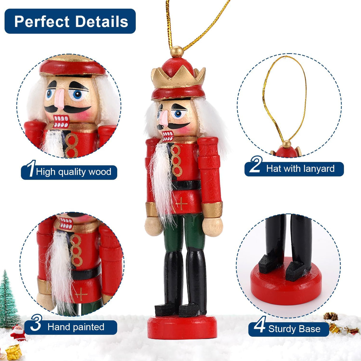 Adornos Navideños Nutcracker COMBIUBIU, Figuras de Madera