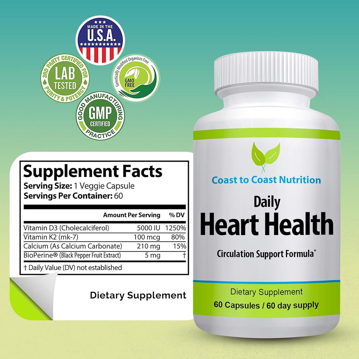 Suplementos Alimenticios Vitamina D3 para la salud cardíaca