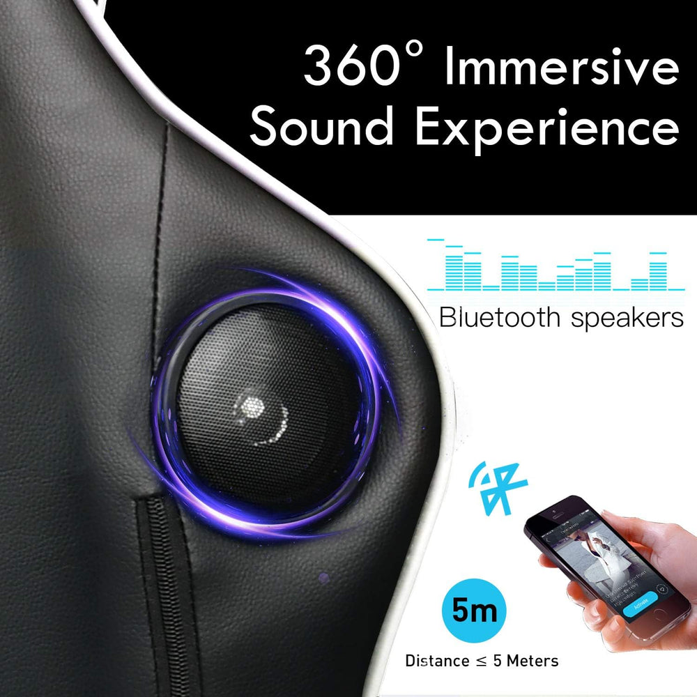 Silla de juegos con reposapiés y altavoces Bluetooth