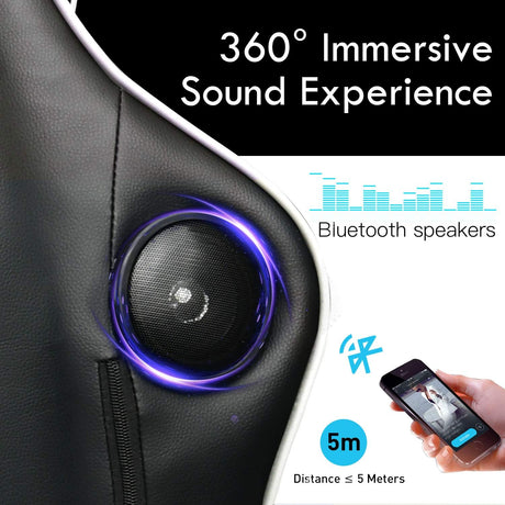 Silla de juegos con reposapiés y altavoces Bluetooth