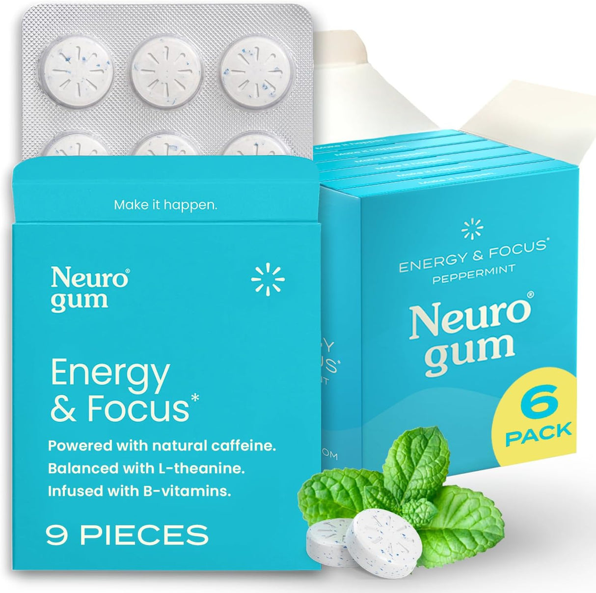 NeuroGum Goma de Mascar Nootropic Energy Cafeína + L-teanina