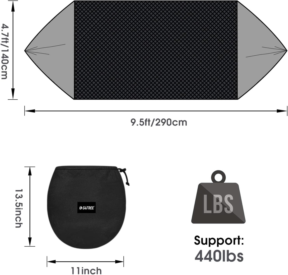 Hamaca G4Free con Mosquitera para 2 Personas, Ligera y Compacta