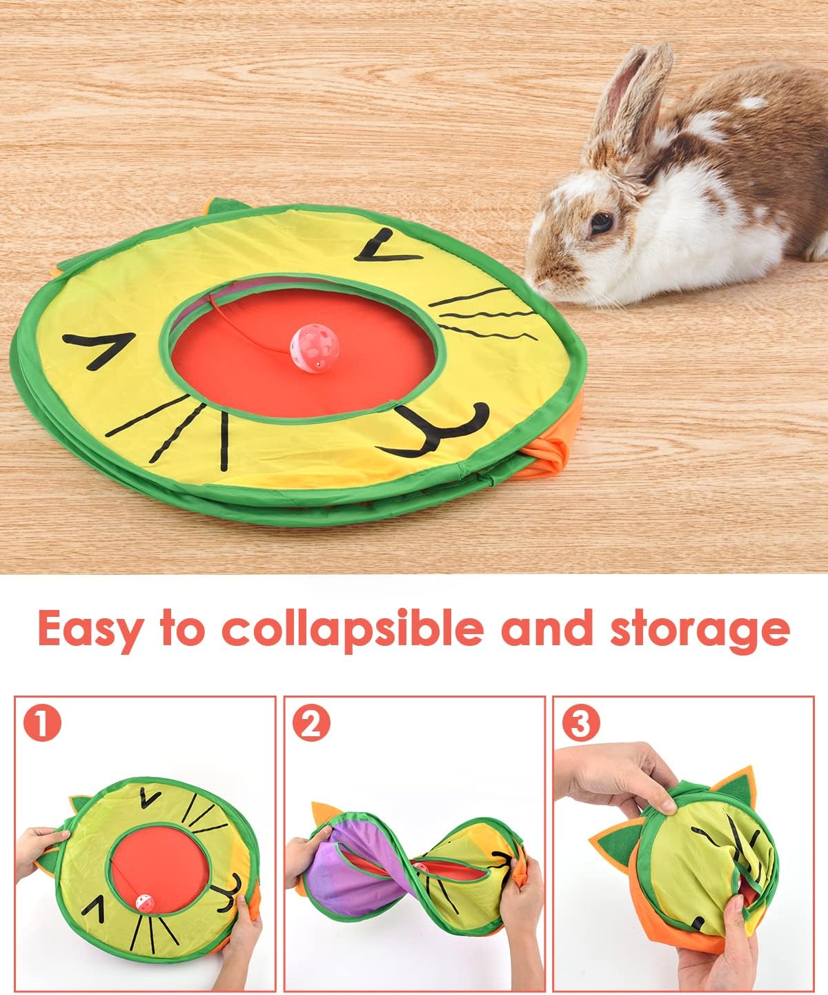 Cueva para gatos Bissap, colapsable, 3 agujeros, modelo Pop Up