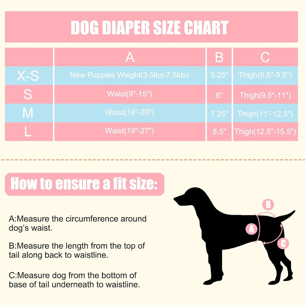 Paquete de 4 pañales para perras, pañales lavables para perras (M, sirena)