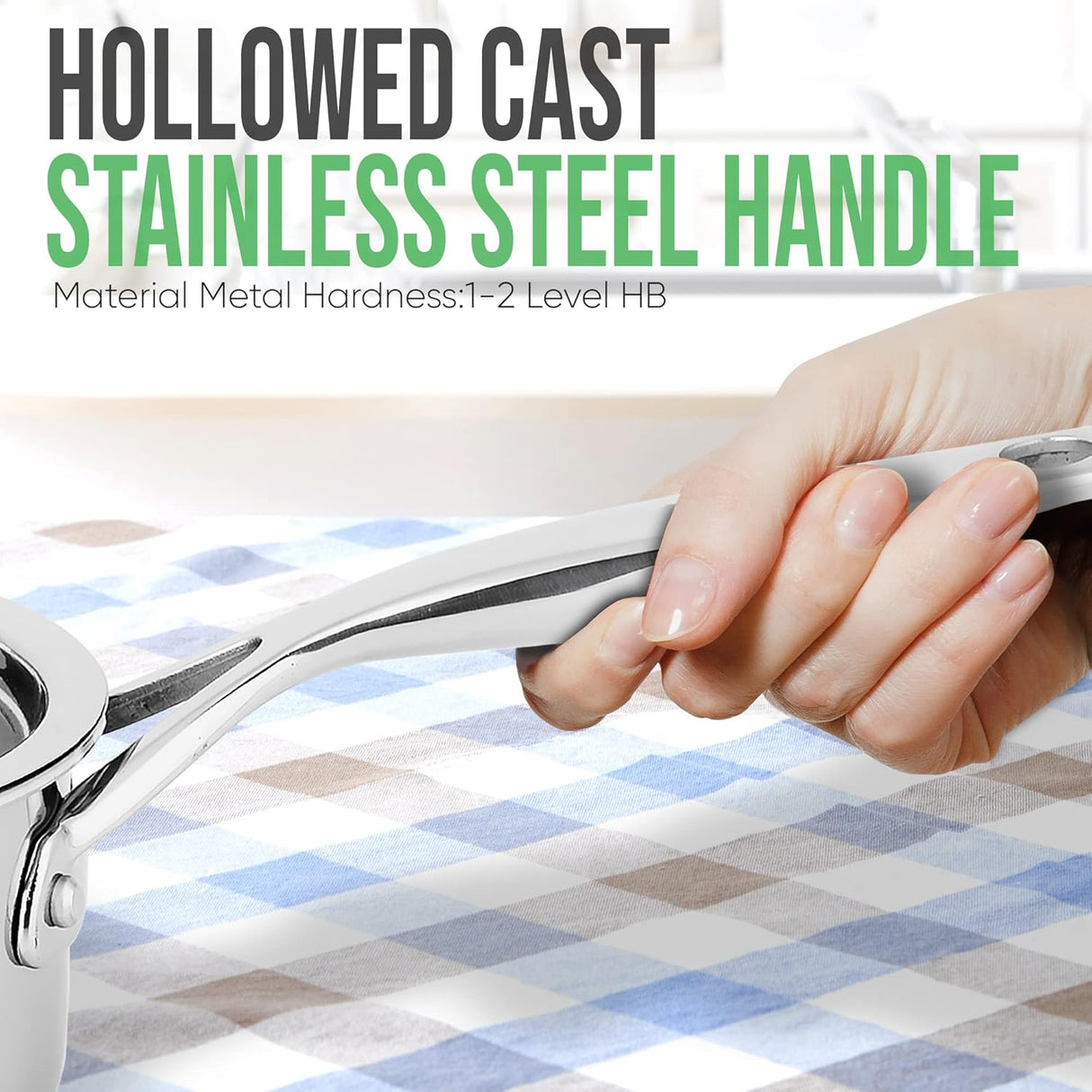 Olla con tapa de acero inoxidable NutriChef ACNCSSX45SAU15