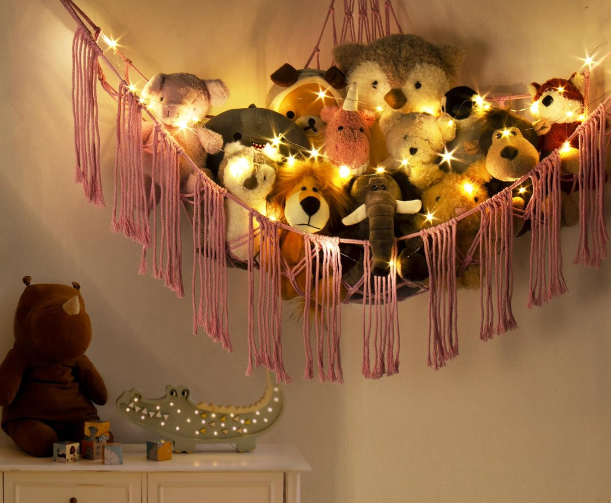 Hamaca para Peluches - Organizador Colgante - Con Luz LED