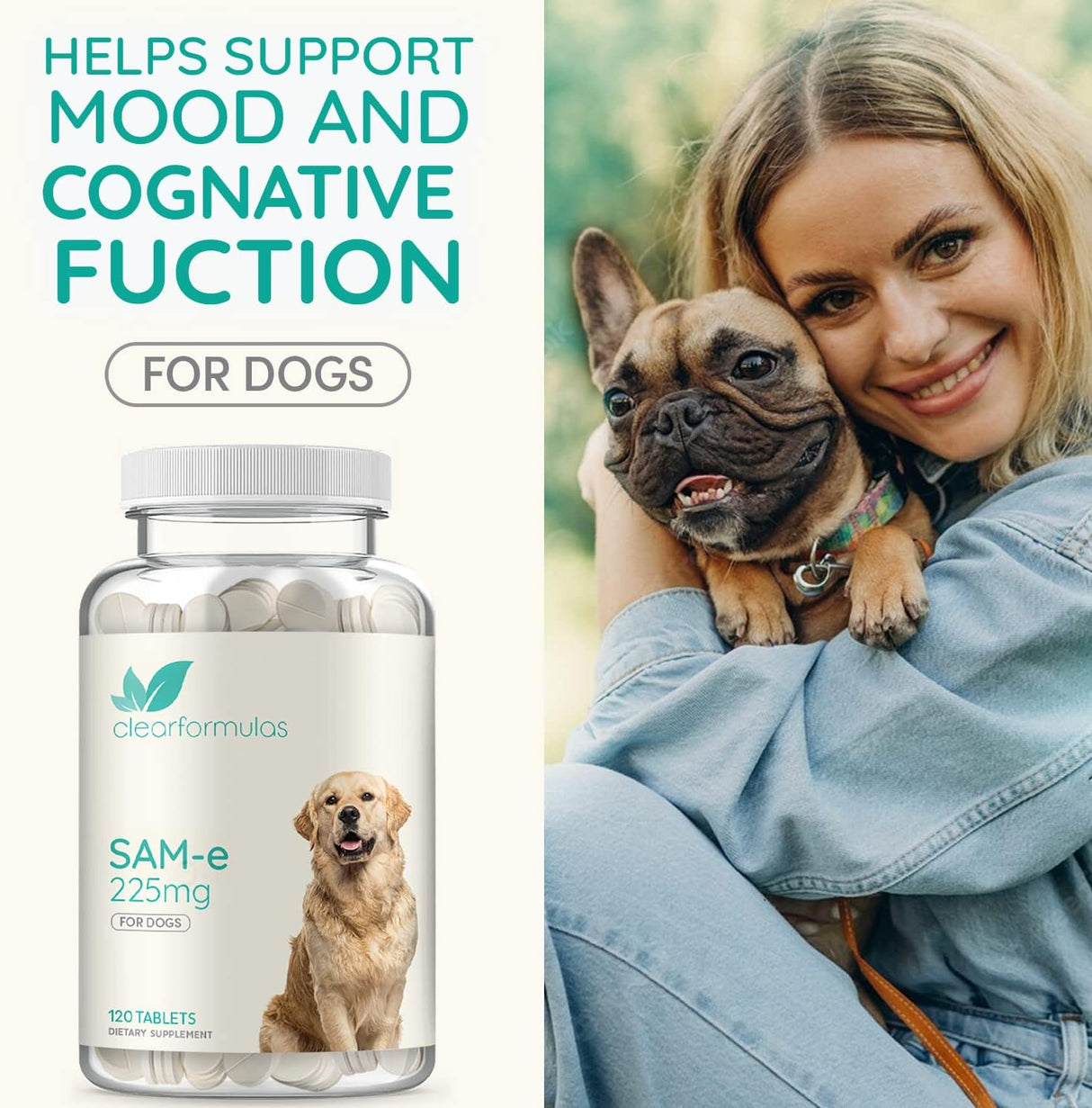 Sam-e para perros, S-adenosil-L-metionina, apoyo hepático 225 mg