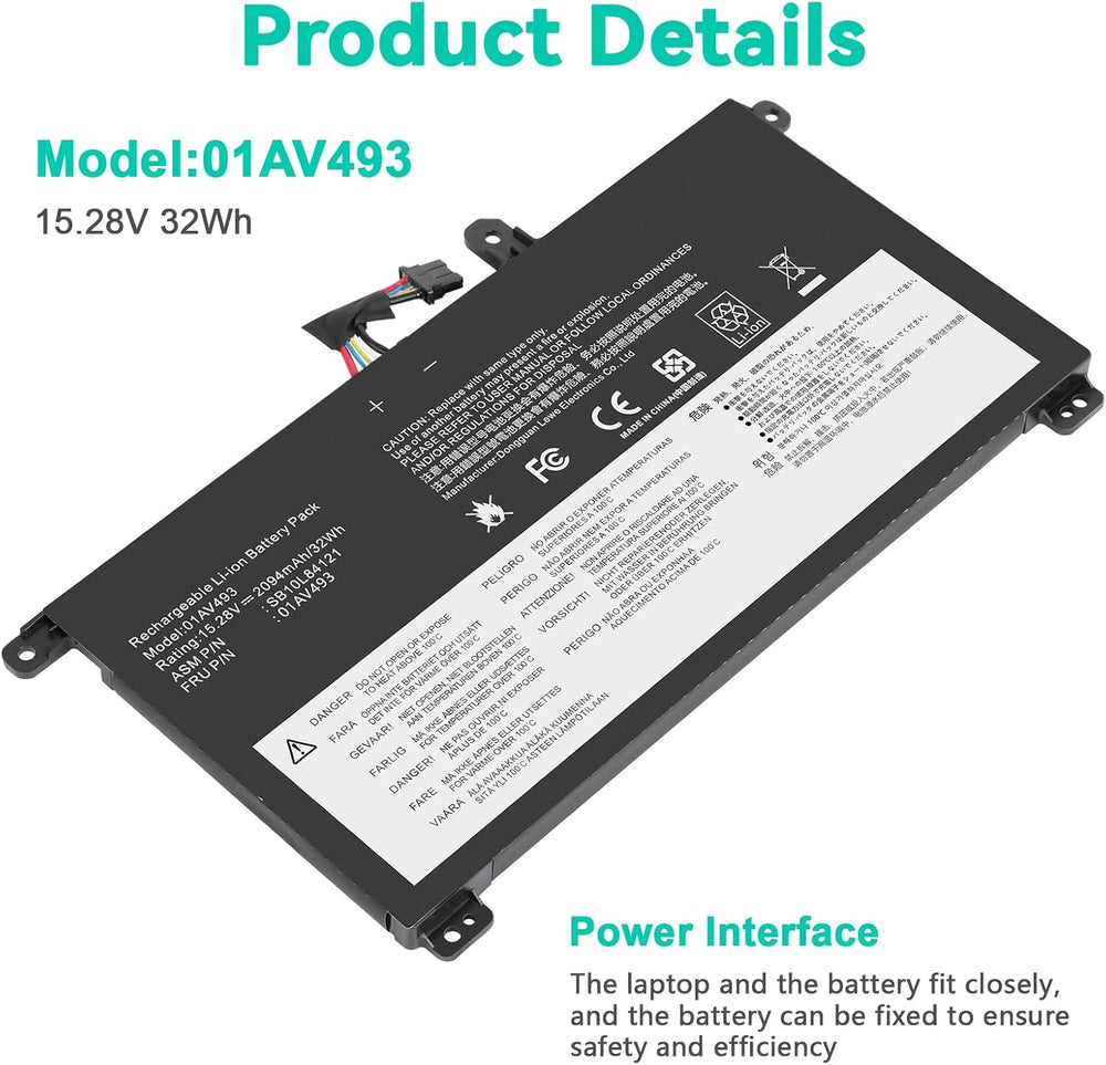Reemplazo de batería para Lenovo ThinkPad T570 T580 P51S P52S