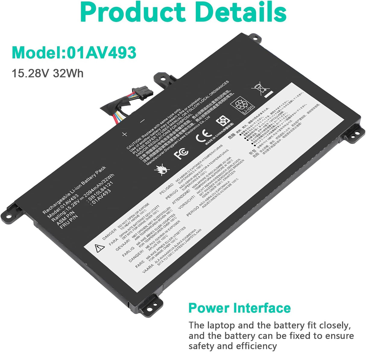 Reemplazo de batería para Lenovo ThinkPad T570 T580 P51S P52S