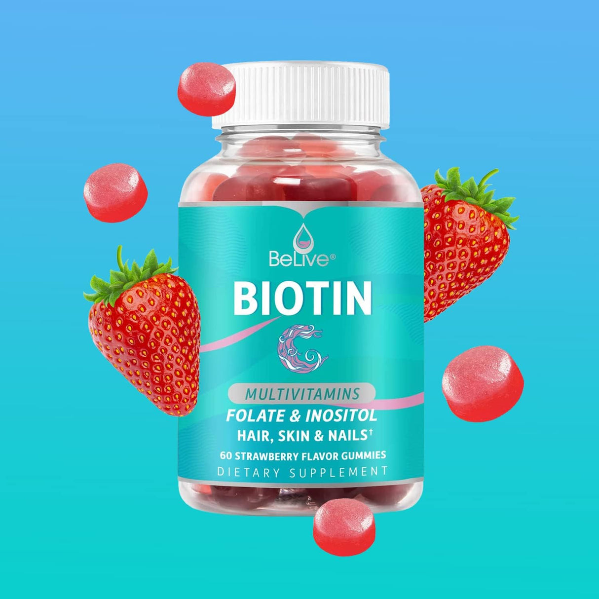 Suplementos Gomitas de biotina con multivitaminas inositol