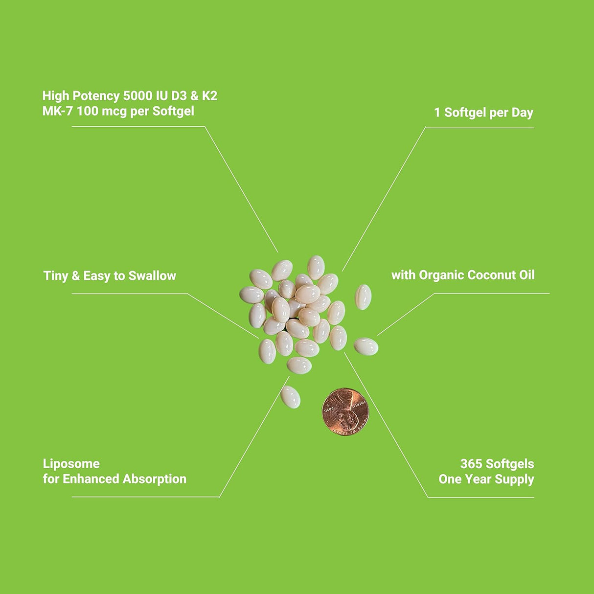 Suplementos Vitamina liposomal D y K Sin OMG sin gluten 365