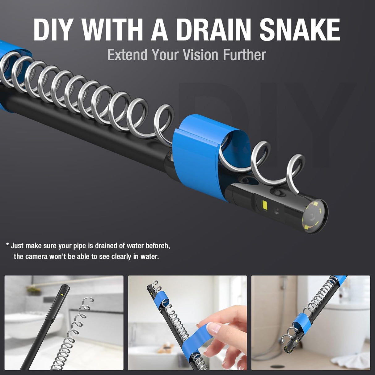 Teslong - Cámara endoscopio de doble lente de 50 pies.